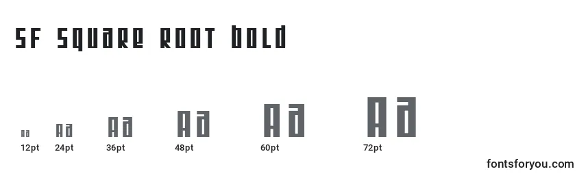 Größen der Schriftart SF Square Root Bold