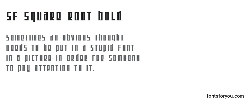 Überblick über die Schriftart SF Square Root Bold