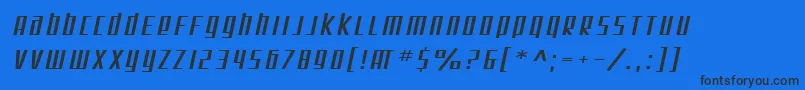SF Square Root Extended Oblique Font – Black Fonts on Blue Background