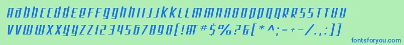 SF Square Root Extended Oblique Font – Blue Fonts on Green Background
