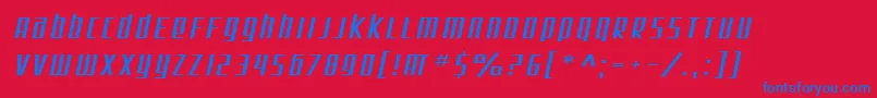 SF Square Root Extended Oblique Font – Blue Fonts on Red Background