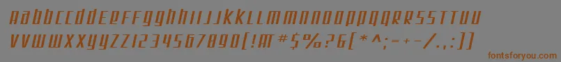 SF Square Root Extended Oblique Font – Brown Fonts on Gray Background