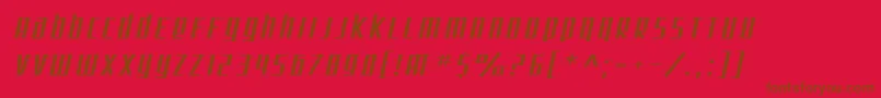 SF Square Root Extended Oblique Font – Brown Fonts on Red Background