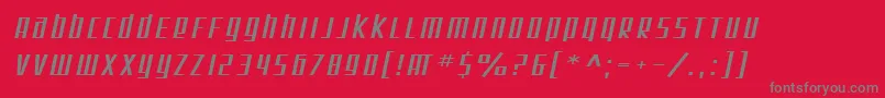 フォントSF Square Root Extended Oblique – 赤い背景に灰色の文字