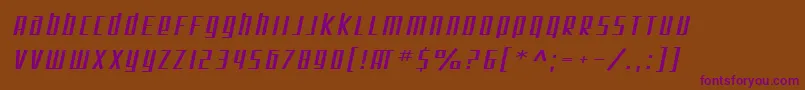 SF Square Root Extended Oblique Font – Purple Fonts on Brown Background