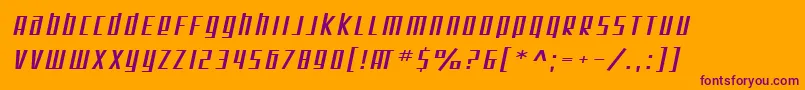 SF Square Root Extended Oblique Font – Purple Fonts on Orange Background