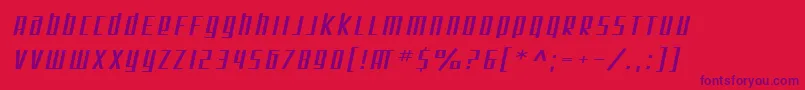 SF Square Root Extended Oblique Font – Purple Fonts on Red Background
