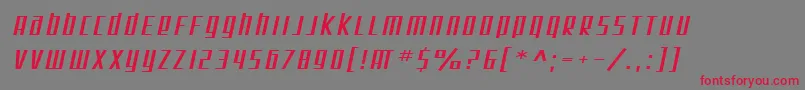 SF Square Root Extended Oblique Font – Red Fonts on Gray Background