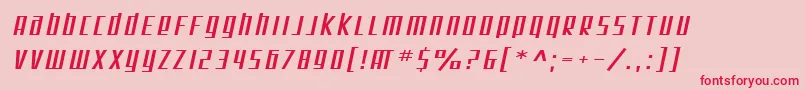 SF Square Root Extended Oblique Font – Red Fonts on Pink Background