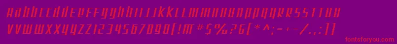 SF Square Root Extended Oblique Font – Red Fonts on Purple Background