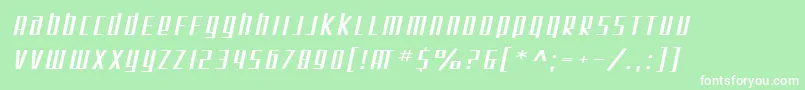 SF Square Root Extended Oblique Font – White Fonts on Green Background