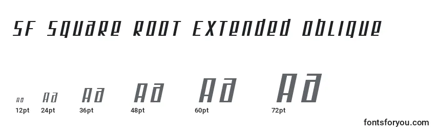 Größen der Schriftart SF Square Root Extended Oblique