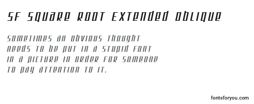 Schriftart SF Square Root Extended Oblique