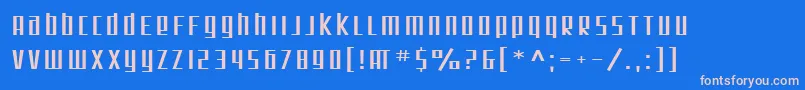 フォントSF Square Root Extended – ピンクの文字、青い背景