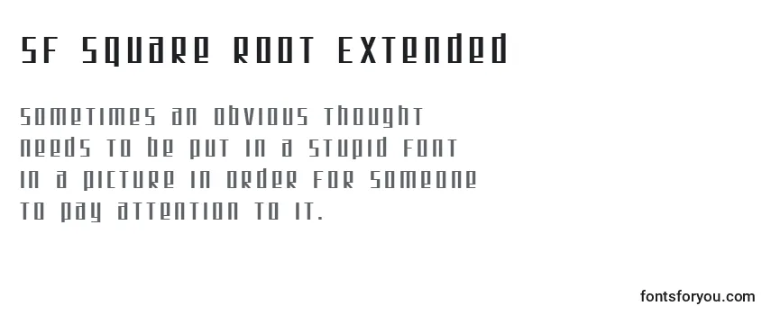 SF Square Root Extended -fontin tarkastelu