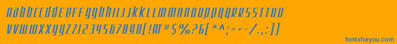 フォントSF Square Root Oblique – オレンジの背景に青い文字