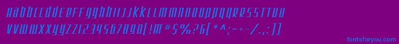 SF Square Root Oblique Font – Blue Fonts on Purple Background