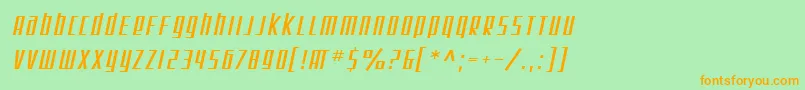 SF Square Root Oblique Font – Orange Fonts on Green Background