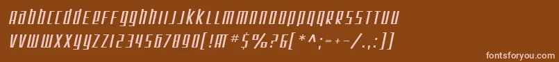 Czcionka SF Square Root Oblique – różowe czcionki na brązowym tle