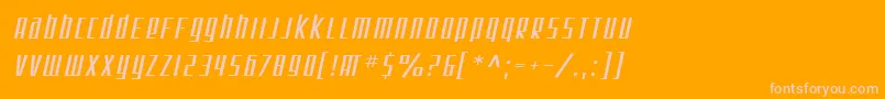 フォントSF Square Root Oblique – オレンジの背景にピンクのフォント