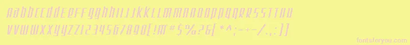 SF Square Root Oblique Font – Pink Fonts on Yellow Background