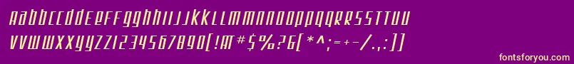 SF Square Root Oblique Font – Yellow Fonts on Purple Background