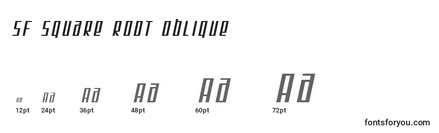 Größen der Schriftart SF Square Root Oblique