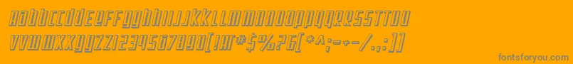 SF Square Root Shaded Oblique-Schriftart – Graue Schriften auf orangefarbenem Hintergrund