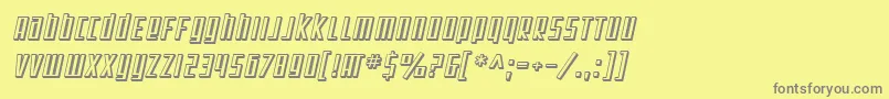 SF Square Root Shaded Oblique Font – Gray Fonts on Yellow Background