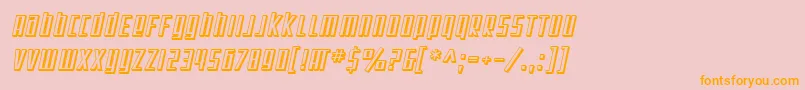 SF Square Root Shaded Oblique-Schriftart – Orangefarbene Schriften auf rosa Hintergrund