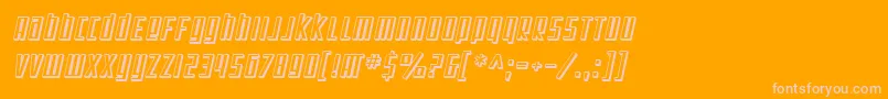 fuente SF Square Root Shaded Oblique – Fuentes Rosadas Sobre Fondo Naranja
