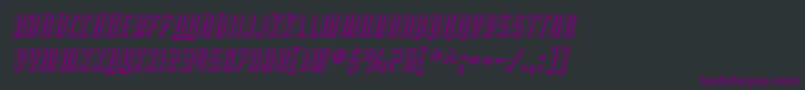 SF Square Root Shaded Oblique Font – Purple Fonts on Black Background