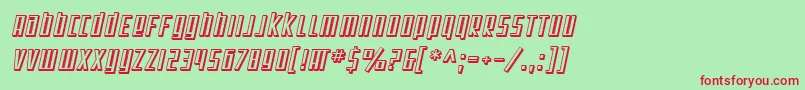 fuente SF Square Root Shaded Oblique – Fuentes Rojas Sobre Fondo Verde