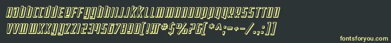 SF Square Root Shaded Oblique Font – Yellow Fonts on Black Background