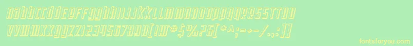 SF Square Root Shaded Oblique Font – Yellow Fonts on Green Background