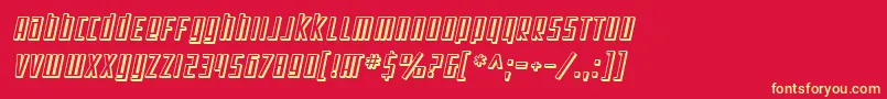 SF Square Root Shaded Oblique Font – Yellow Fonts on Red Background