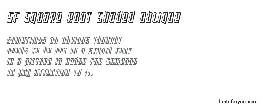 Überblick über die Schriftart SF Square Root Shaded Oblique