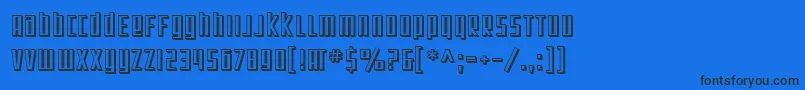 SF Square Root Shaded Font – Black Fonts on Blue Background