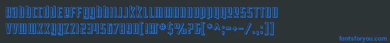 SF Square Root Shaded Font – Blue Fonts on Black Background