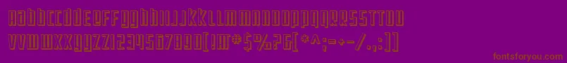 SF Square Root Shaded-Schriftart – Braune Schriften auf violettem Hintergrund