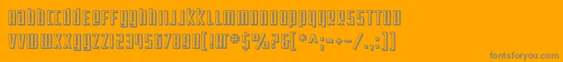 SF Square Root Shaded-Schriftart – Graue Schriften auf orangefarbenem Hintergrund