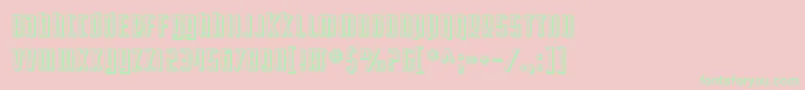 SF Square Root Shaded-Schriftart – Grüne Schriften auf rosa Hintergrund