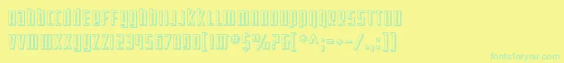 SF Square Root Shaded Font – Green Fonts on Yellow Background