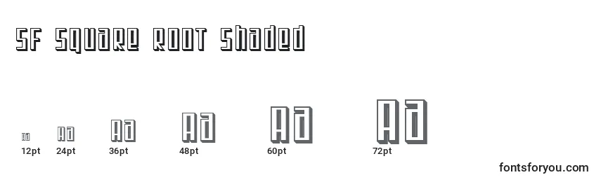 Размеры шрифта SF Square Root Shaded
