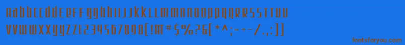 SF Square Root Font – Brown Fonts on Blue Background