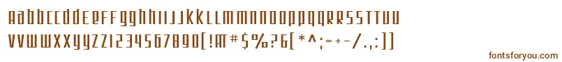 フォントSF Square Root – 白い背景に茶色のフォント