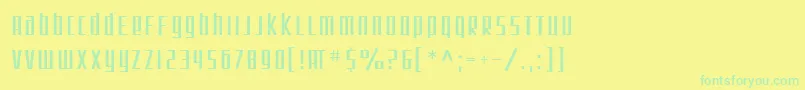 SF Square Root Font – Green Fonts on Yellow Background