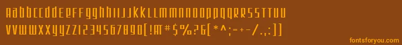 SF Square Root Font – Orange Fonts on Brown Background