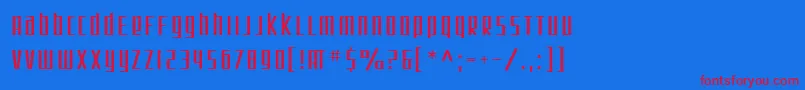 フォントSF Square Root – 赤い文字の青い背景