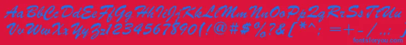 Parsekc Font – Blue Fonts on Red Background